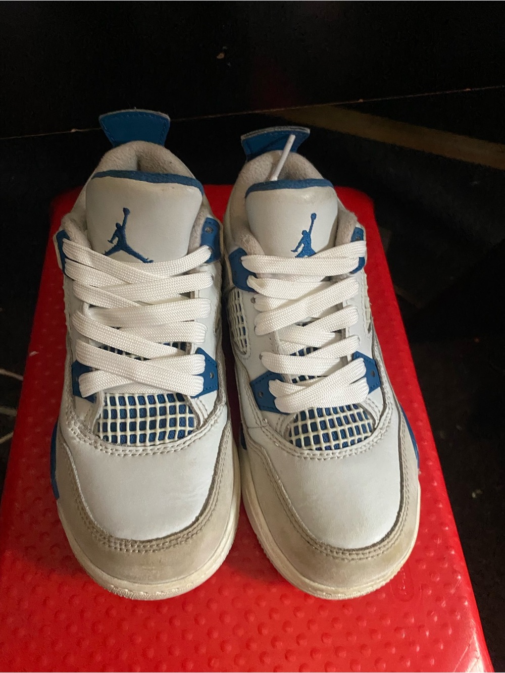 Jordan Kids White and Blue Basketball Sneakers